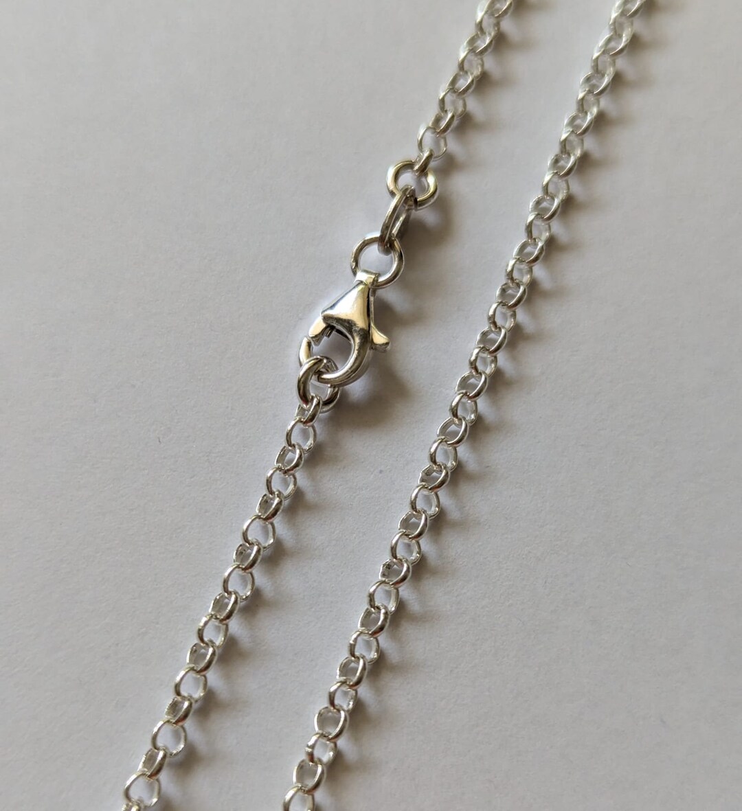 Catena in argento a maglia rolò, larghezza 2,2 mm, lunghezza a scelta da 38 a 90 cm, in vero argento 925 e argento, cod. 1235