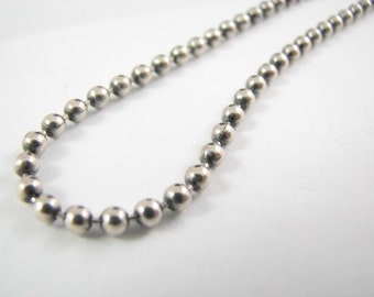 28 inch Sterling Silver Oxidized Ball Chain with Lobster Clasp 3mm Beads