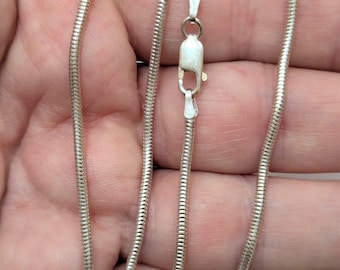 21 inch Sterling Silver 2mm Snake Chain Necklace with Lobster Clasp, Solid 925 Sturdy Chain for Charms and Pendants
