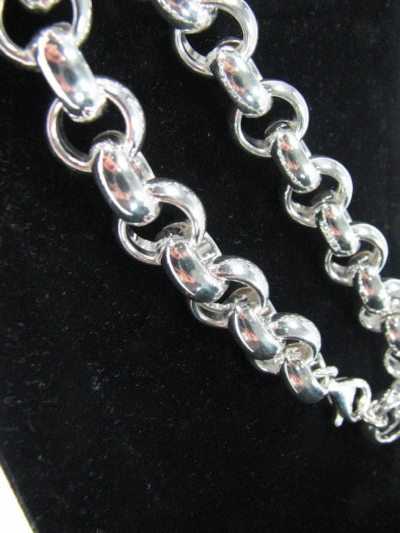 Solid 925 sterling silver Gorgeous 12mm Rolo Necklace with Toggle Clasp All Lengths layering or as statement necklace good for charms
