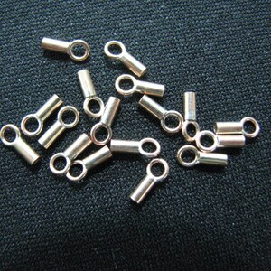 50 pcs 14kt Gold filled Crimp End Caps 1.2mm Hole for Chains and Leather Cords image 2