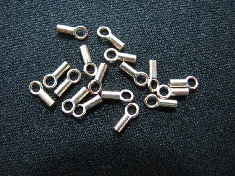 50 pcs 14kt Gold filled Crimp End Caps 1.2mm Hole for Chains and Leather Cords image 2