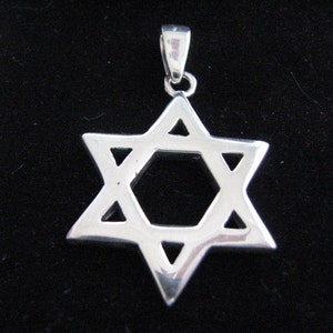 Impressive Large Star of David Charm Pendant, Solid Sterling Silver 925, 1 1/2 inch, Thick and Heavy Piece of Jewelry