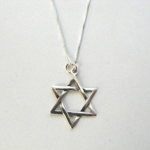 Collar Estrella de David Plata de Ley Unisex