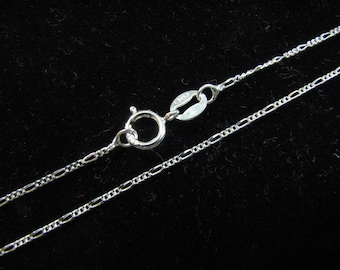 Cadena de fígaro fino de plata de ley de 13 pulgadas con cierre de resorte, bonito y delicado, collar de fígaro, cadena para niños, cadena de tamaño de niño