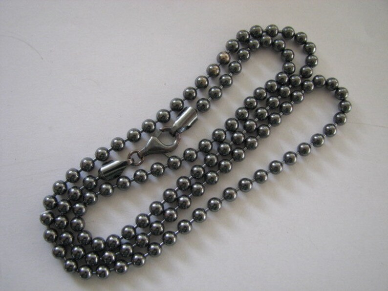 24 Inch Extreme Oxidized 4mm Ball Chain Necklace Sterling Etsy