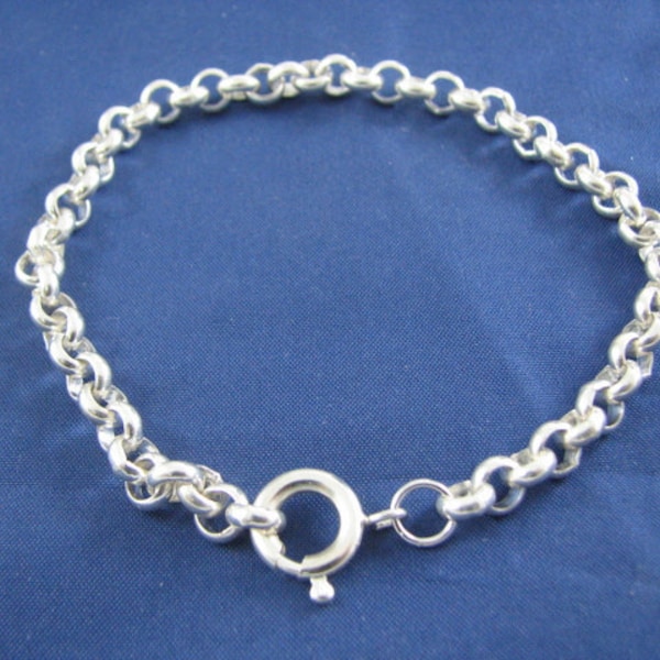 Bracelet à breloques chaîne Rolo en argent 6mm