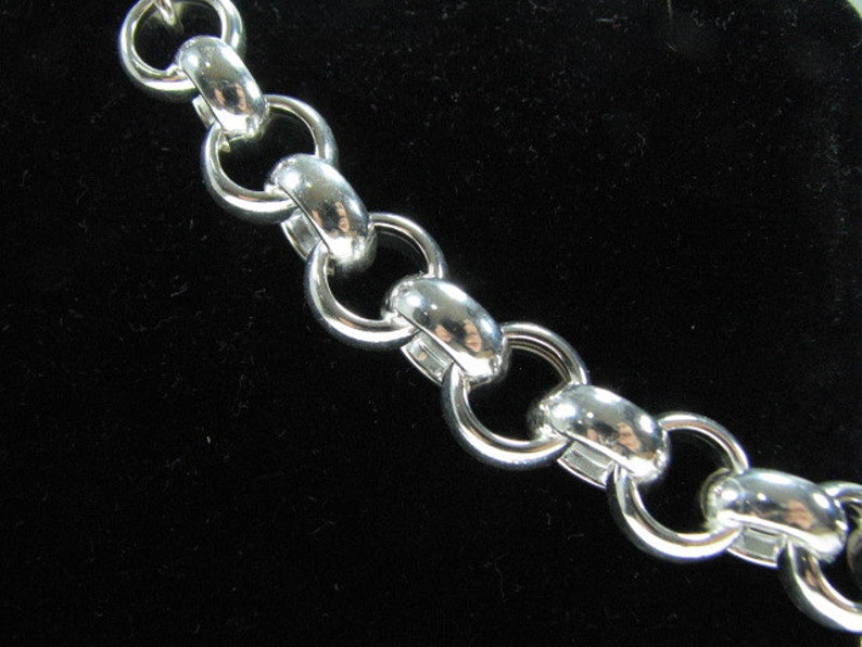 Solid 925 sterling silver Gorgeous 12mm Rolo Necklace with Toggle Clasp All Lengths layering or as statement necklace good for charms