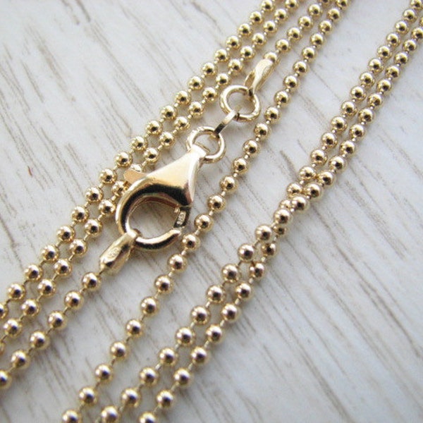 Ball Chain Gold Plated Etsy