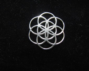 Original Seed of Life Charm Pendant, 925 Sterling Silver, Sacred Geometry