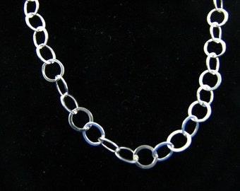 6mm Flat Cable Chain Necklace 30 inch with Lobster Clasp Sterling Silver