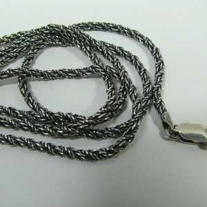 18 inch Antique Oxidized Sterling Silver 3mm Foxtail Chain Necklace with Oval Lobster Clasp, Solid 925, Highest Quality Chain