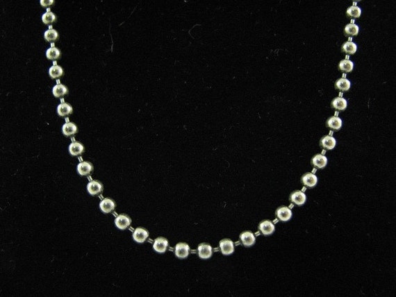 28 Inch Sterling Silver Ball Chain With Lobster Clasp 3mm Beads