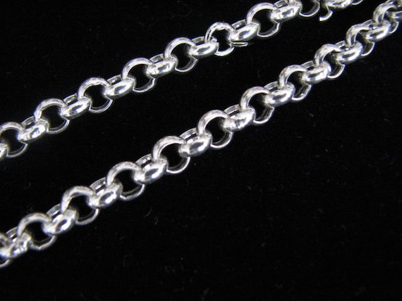 10 feet Sterling Silver 4mm Rolo Chain Bulk on Spool Solid 925