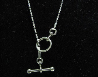 28 inch Diamond Cut Ball Chain Necklace with Toggle Clasp, 925 Sterling Silver 1.2mm Faceted Beads