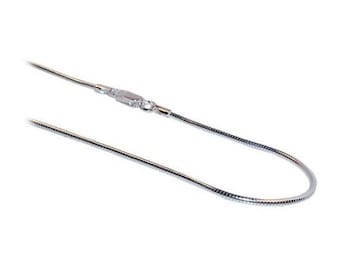 Collar de cadena de serpiente de plata esterlina de 13 pulgadas con cierre de resorte, talla infantil