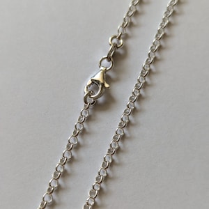 20 inch Rolo Chain, 3mm Rolo Necklace with Lobster Clasp, 925 Sterling Silver, Rollo Belcher Chain Necklace, 3mm Links
