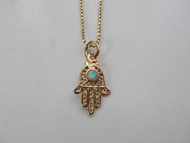 10 Gold Plated Hamsa Hand with Opal Pendants Wholesale for Bracelets /& Necklaces