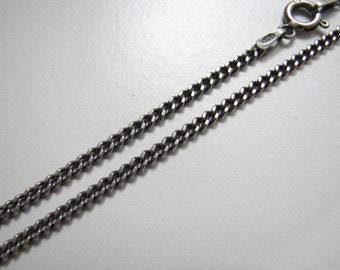 Oxidized Sterling Silver 2mm Curb Chain, 24 inch Necklace, Antique Curb Chain , Oxidized Necklace Vintage Look