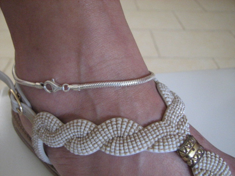 Silver Ankle Bracelet Solid 925 Suitable for European Charm Beads Sterling Silver 3mm Snake Chain Anklet