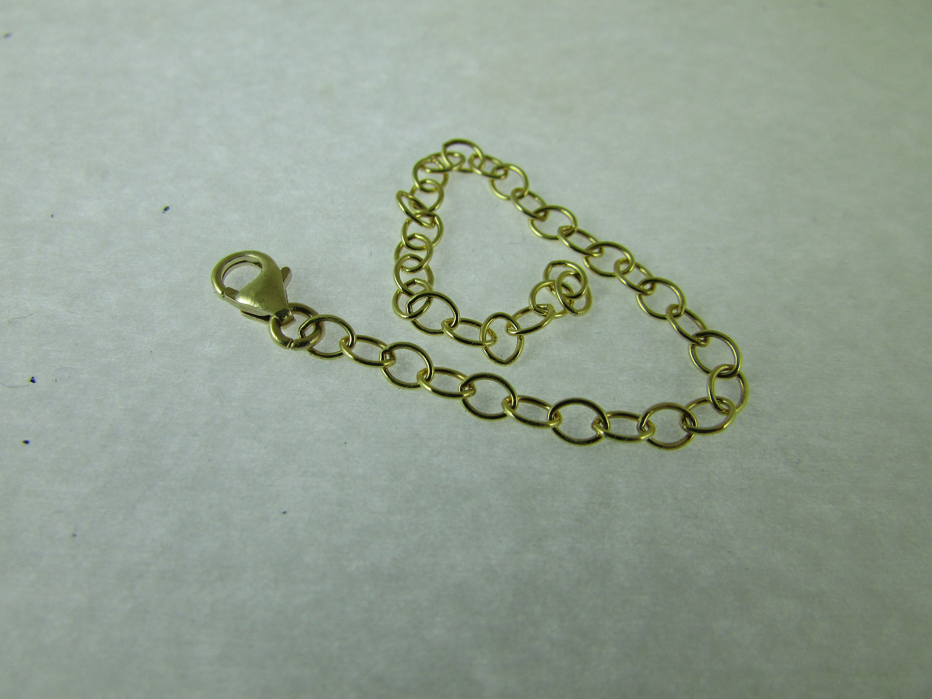 14k Yellow Gold Chain Necklace Extender with Lobster catch