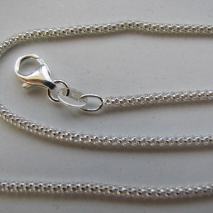 17 inch Sterling Silver 2mm Popcorn Chain with Lobster Clasp
