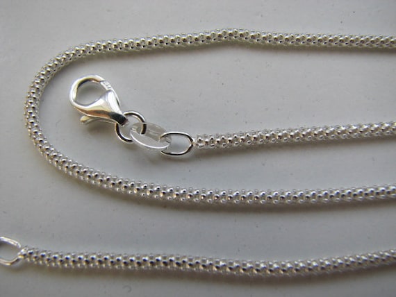 17 Inch Sterling Silver 2mm Popcorn Chain With Lobster Clasp Etsy