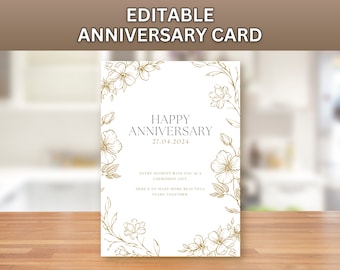 Bearbeitbare Jubiläumskarte, Romantische Karte, Valentinstagskarte, Geschenk für Ehemann Frau, Freundin Freund Karte, Valentinstagsgeschenk