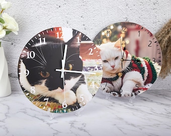 Custom Wall Clock with Picture and Text, Personalized Photo Wall Clock, Home Decoration Clock, Gift for couple, Text Clock Gift for Him