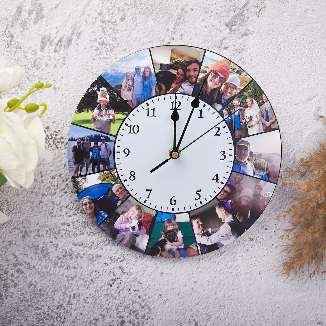 Custom Photo Wall Clock, Personalized Wall Clock, Wall Clock With ...