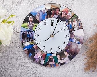 Reloj de pared con foto personalizado, Reloj de pared personalizado, Reloj de pared con imágenes, Reloj de pared para papá, Reloj de pared de regalo para el día del padre, Regalo para la familia