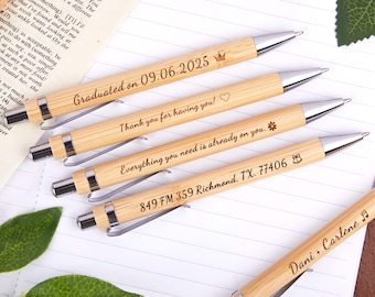 Personalisierter Kugelschreiber aus Holz, Personalisierter Kugelschreiber, Personalisiertes Geschenk für Lehrer, Personalisierter Bambus Kugelschreiber, Kugelschreiber mit Gravur