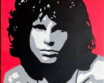 Jim Morrison The Doors Original Hand painted Framed Pop Art Canvas Painting