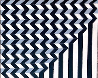 Original Geometric Op Art Canvas Painting