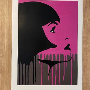 A3 Modern Pop Art Fashion Print – 250gsm Glossy Paper – Graffiti Style Portrait