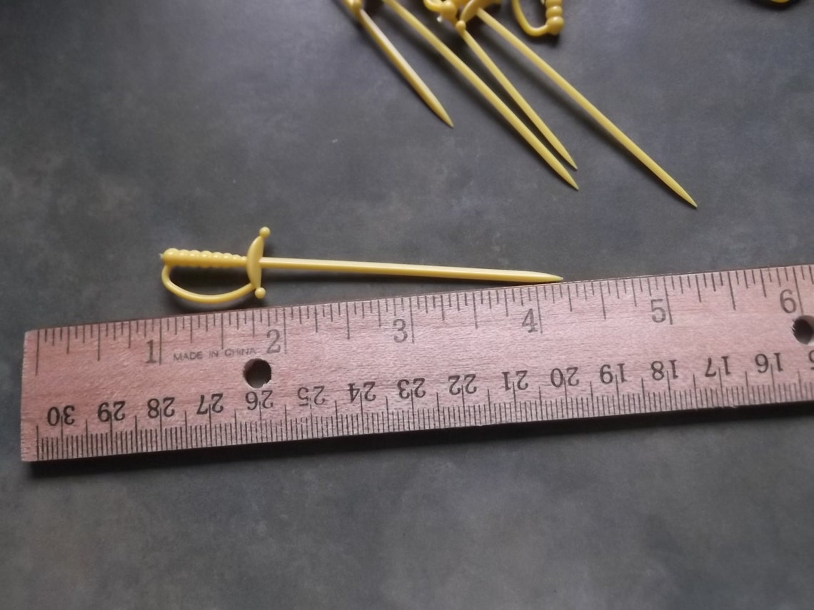 Plastic Sword Picks Choice of Red or Yellowgreat for Finger Etsy