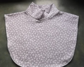 Lilac and White Spandex Mock Turtleneck Dickie--Great Under Sweatshirts and Sweaters-Fits Most