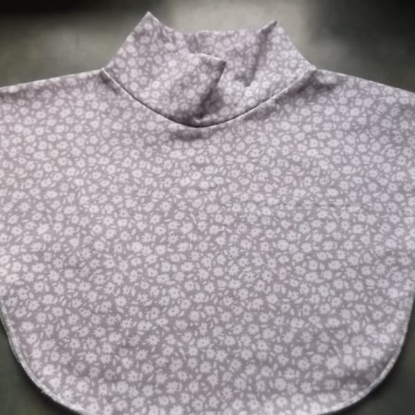 Lilac and White Spandex Mock Turtleneck Dickie--Great Under Sweatshirts and Sweaters-Fits Most