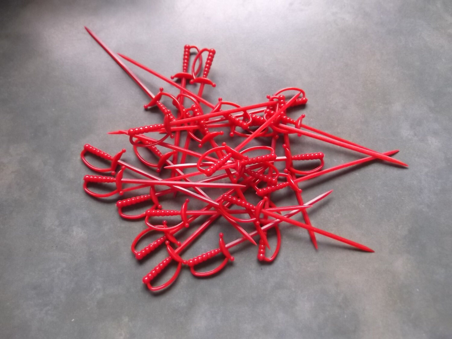 Plastic Sword Picks Choice of Red or Yellowgreat for Finger Etsy