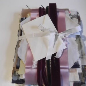 Junk Journal/Slow Stitch/Trim/Embroidery Lot--Assorted Fabric Types-No 2 Alike--Fabric Scraps-Paper Crafting-Fabric Collage-50 Pieces