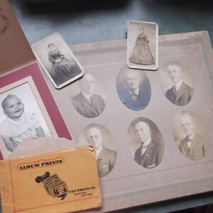 1920's Six Pack Portraits Unframed Original Prints Mifflinburg PA-Slear Studio-Plus Vintage Photographs Ladies Children Rabbits