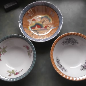 Lot of 3 Vintage Japanese Lusterware Bowls--2 Are Yamatsu--1 Appears Hand Painted--No Cracks or Chips--Nice Condition