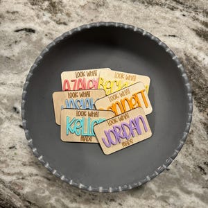 Personalized Look What I Made Magnet | Kids Name Magnet | Artwork Magnet | Display Magnet | Refrigerator Magnet | Custom Fridge Magnet