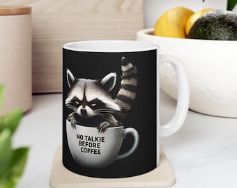 Raccoon Coffee Mug: Funny Animal Lover Ceramic Cup