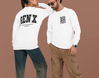 Gen X Long Sleeve Shirt Funny 90s Retro Graphic Tee Vintage Nostalgic Unisex