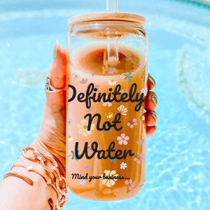 Funny Glass Tumbler for Women 16oz Libbey Iced Coffee Cup with Lid and Straw Floral Gift for Coworker Teacher or Sassy Mom Friend