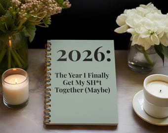 Diario divertido 2026, cuaderno sarcástico, regalo de broma, objetivos de Año Nuevo, compañero de trabajo sarcástico