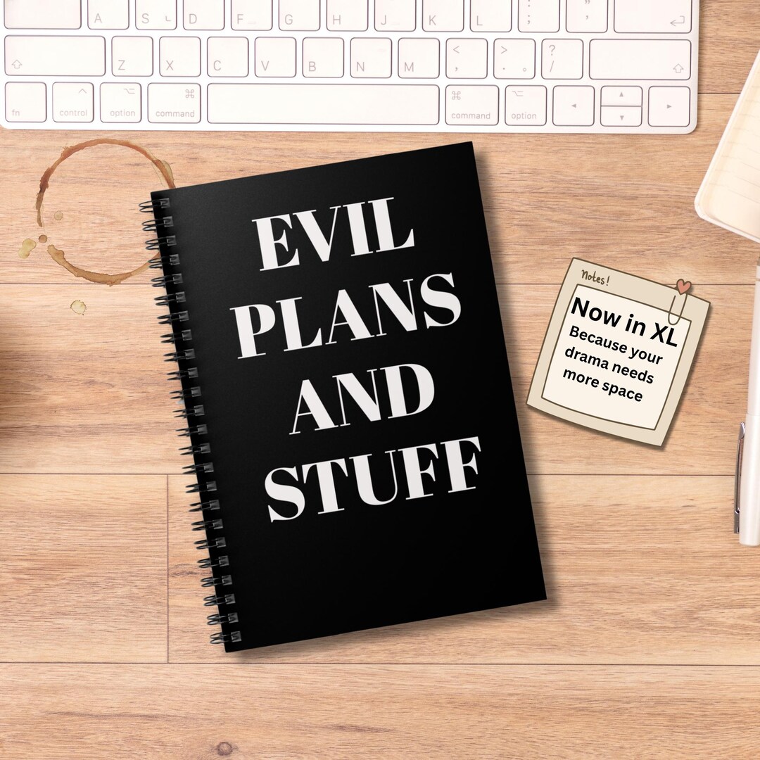 Evil Notebook Evil Plans Spiral Notebook: Sarcastic Journal for Petty Thoughts - Etsy