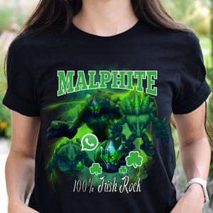 Shamrock Malphite League of Legends T-Shirt, Funny LoL Meme Tee, St Patricks Day Shirt, Gift For Him Her Friend, Lucky Green Champion Tshirt
