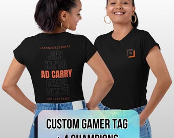 Chemise League of Legends ADC personnalisée, t-shirt gamer personnalisé